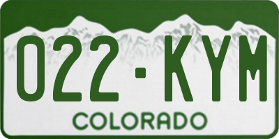 CO license plate 022KYM