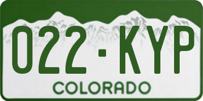 CO license plate 022KYP