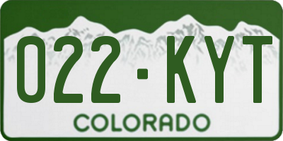 CO license plate 022KYT