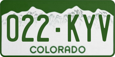 CO license plate 022KYV