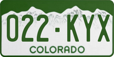 CO license plate 022KYX