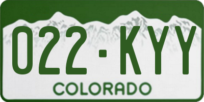 CO license plate 022KYY