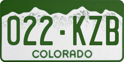 CO license plate 022KZB