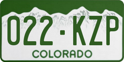 CO license plate 022KZP
