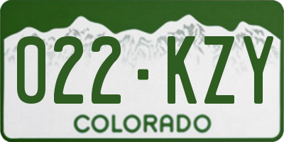 CO license plate 022KZY
