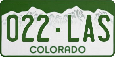 CO license plate 022LAS