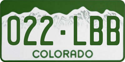 CO license plate 022LBB
