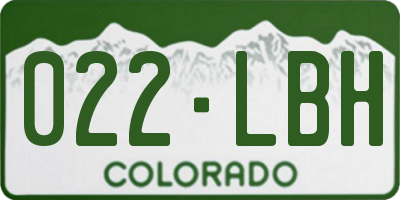 CO license plate 022LBH