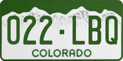 CO license plate 022LBQ