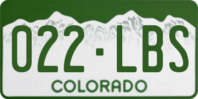 CO license plate 022LBS