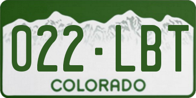 CO license plate 022LBT