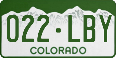 CO license plate 022LBY