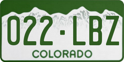 CO license plate 022LBZ