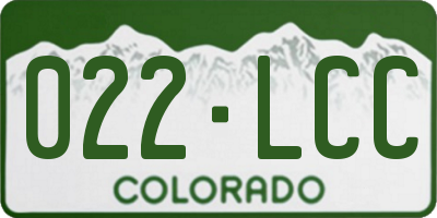 CO license plate 022LCC