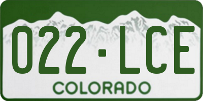 CO license plate 022LCE