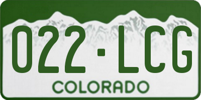 CO license plate 022LCG