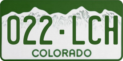CO license plate 022LCH