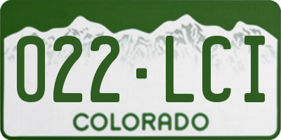 CO license plate 022LCI
