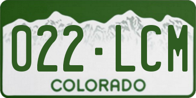 CO license plate 022LCM