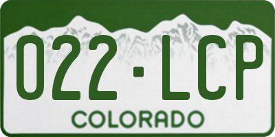 CO license plate 022LCP