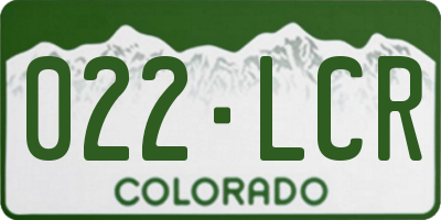 CO license plate 022LCR