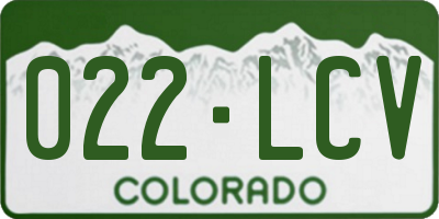 CO license plate 022LCV