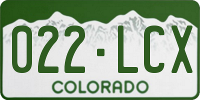 CO license plate 022LCX