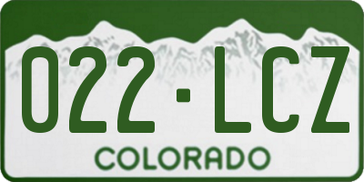 CO license plate 022LCZ