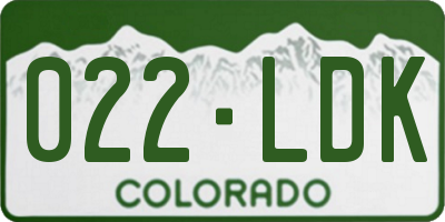 CO license plate 022LDK