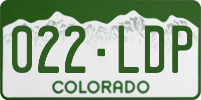 CO license plate 022LDP