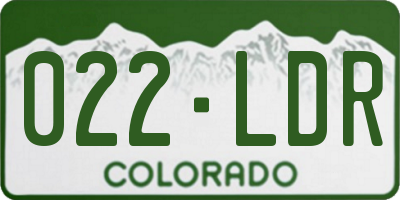 CO license plate 022LDR