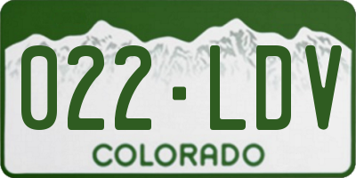 CO license plate 022LDV