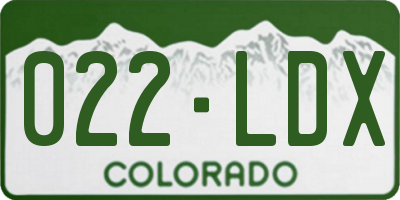 CO license plate 022LDX