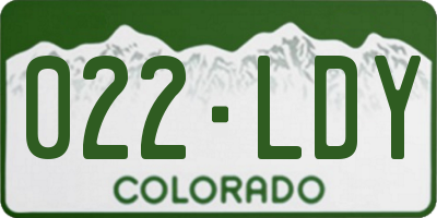 CO license plate 022LDY