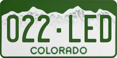 CO license plate 022LED