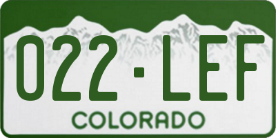 CO license plate 022LEF