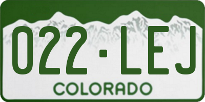 CO license plate 022LEJ