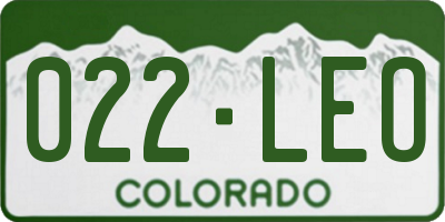 CO license plate 022LEO