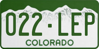 CO license plate 022LEP
