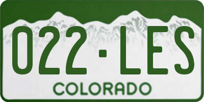 CO license plate 022LES