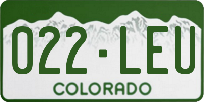 CO license plate 022LEU