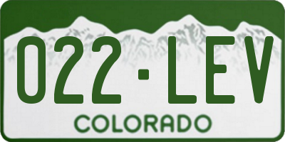 CO license plate 022LEV