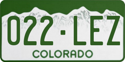 CO license plate 022LEZ