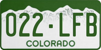 CO license plate 022LFB