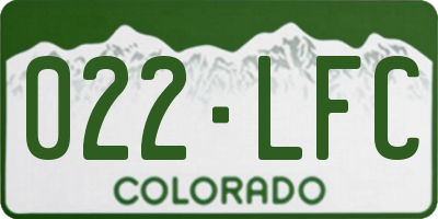 CO license plate 022LFC
