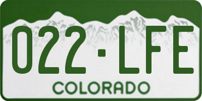 CO license plate 022LFE