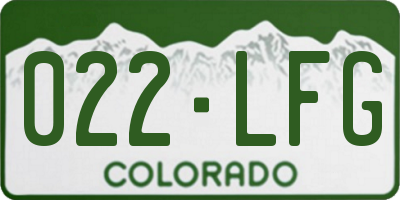 CO license plate 022LFG