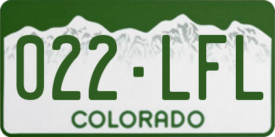 CO license plate 022LFL