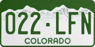 CO license plate 022LFN