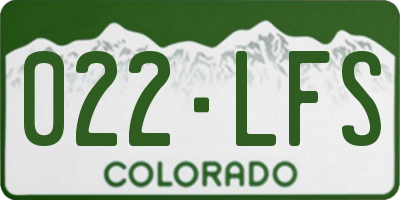 CO license plate 022LFS